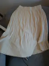 Knitted Skirt Pleated A-Line Midi Elegant Knee-Length Autumn Winter Korean Women High-Waist