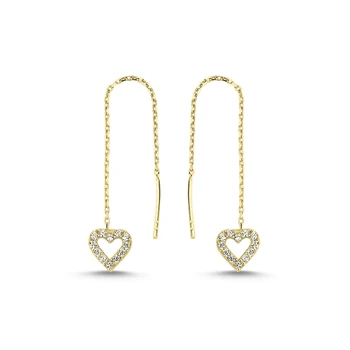

KUTAYDAN Heart Japanese Earrings 925 Sterling Silver