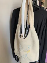 GOPLUS-Bolso de hombro de tela de cordero para mujer, bolso de mano de dibujos animados, de gran capacidad, para compras de ovejas, bonito, nuevo diseño