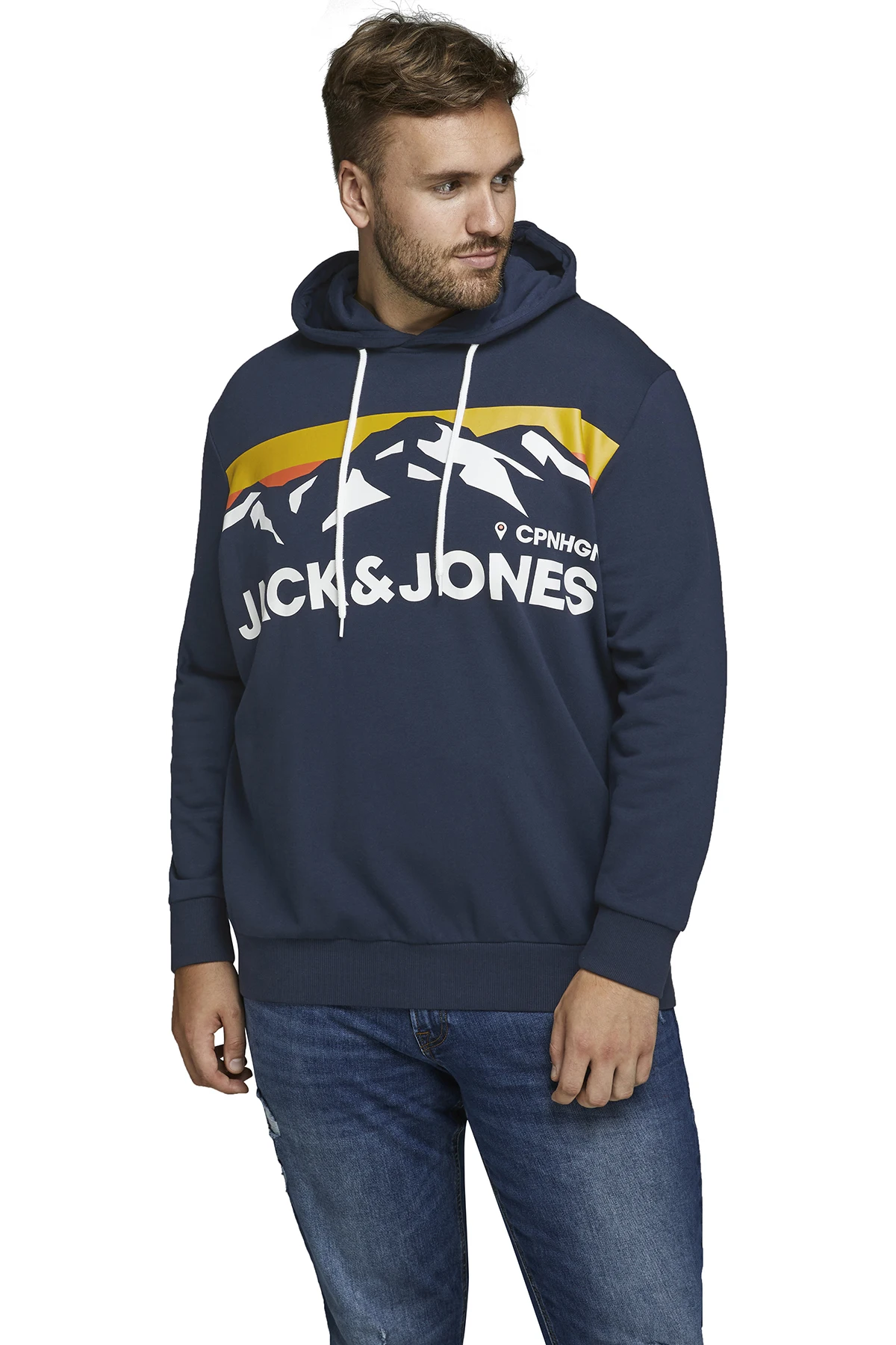 Темный Темно-синие Jack& Jones Plus Jorwilmer мужские спортивные 12165102 больших размеров - Цвет: Темный Темно-синие
