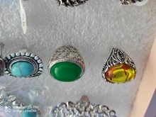 Anillos de piedra amarilla Vintage Bohemia para mujer, anillo bohemio, anillos de compromiso de boda para hombre, joyería