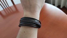 Pulseras de cuero genuino para hombre y mujer, pulseras de cuerda trenzada multicapa de acero inoxidable, joyería