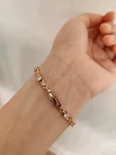 BAMOER 6 Colors Luxury Rose Gold Color Chain Link Bracelet for Women Ladies Shining AAA