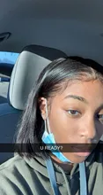 Bob peluca brasileña corta hueso recto pelucas de cabello humano para las mujeres negras peluca negra T malla con división Bob Peluca de cabello humano Pre arrancado