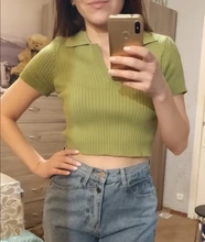 Polo Shirts Tees Short-Sleeve Mujer Camisetas Cropped Slim-Fit ITOOLIN Female Sexy Summer Vintage