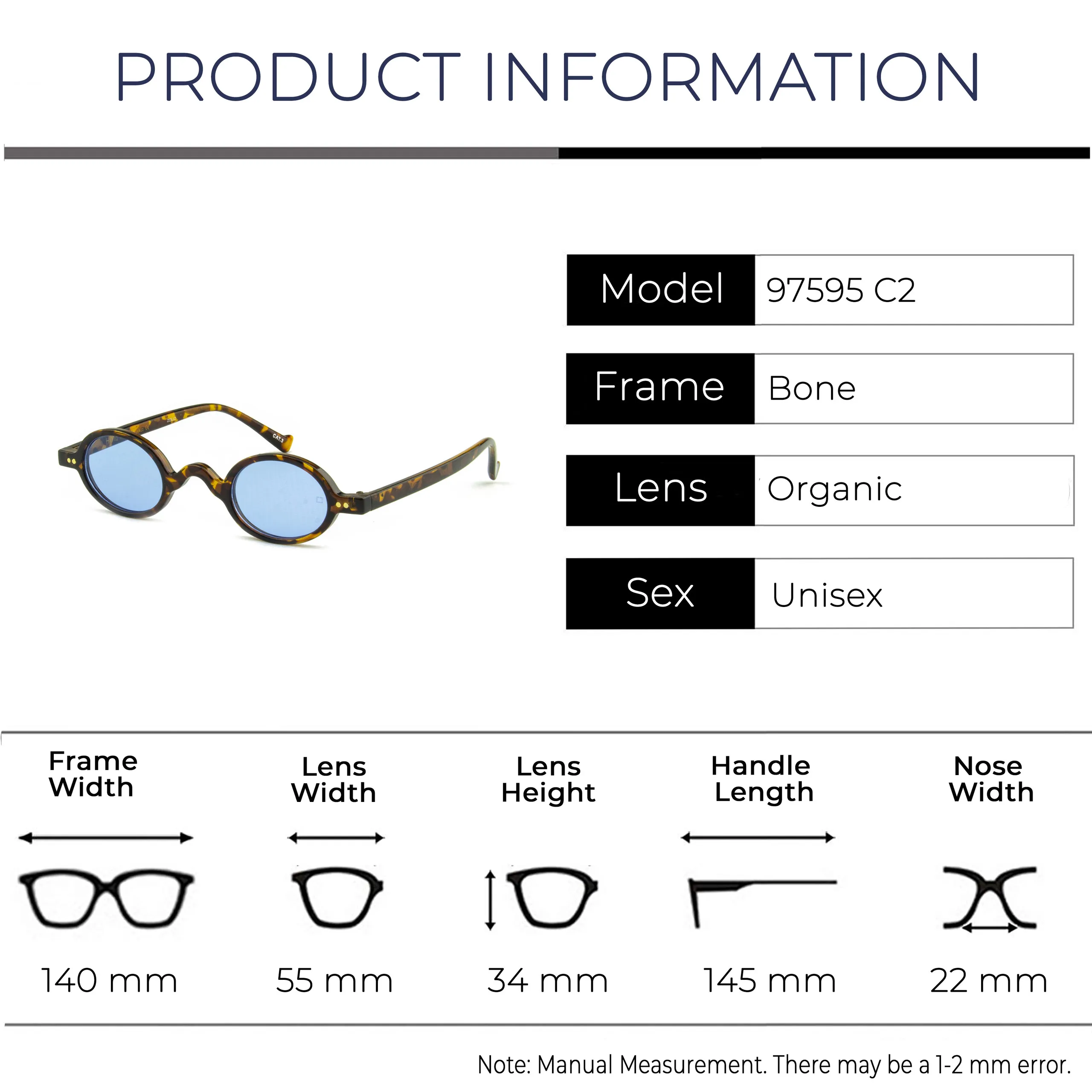 Zolo eyewear 97575 c2 brown/blue retro round sunglasses