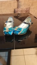 Zapatos de princesa para niñas, zapatillas con flores y brillantina para niñas pequeñas, incluye tacón alto y moño estilo mariposa, en azul, rosa y plata, talla 26-38
