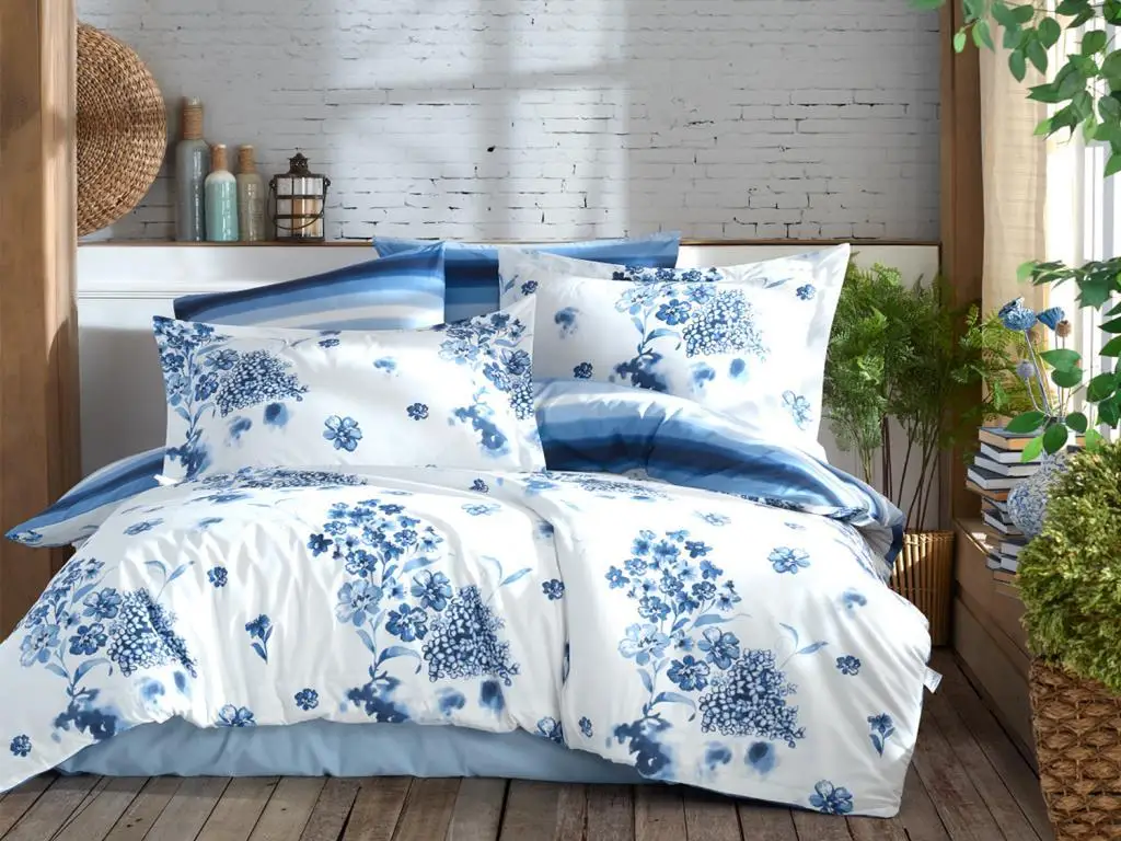 

YOUR WONDERFUL COVER Blue Gardenia 2 Pillow Single Duvet Cover Set