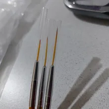 Painting Manicure-Tool Nail-Art-Brush Drawing-Liner Wooden-Handle Monja Stripe Pen 3pcs