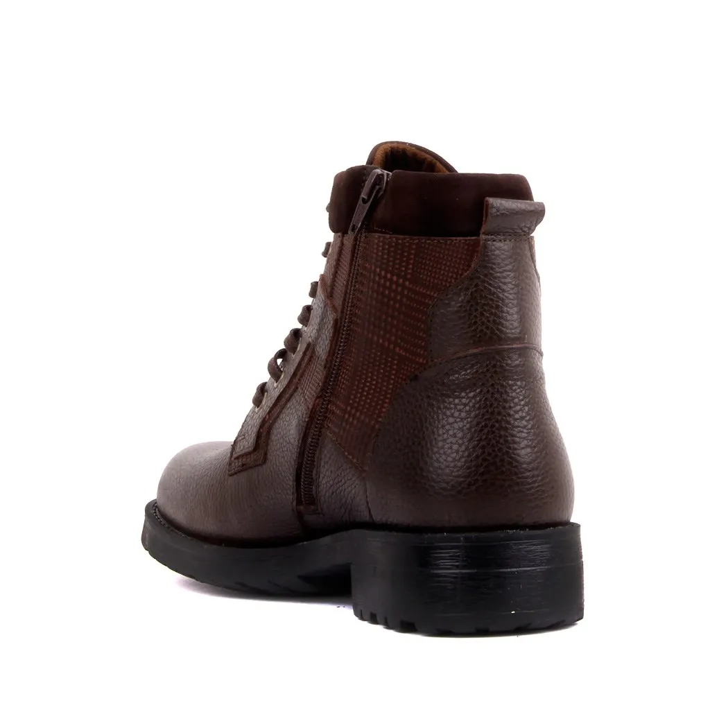 Fosco/коричневые кожаные мужские ботинки на молнии