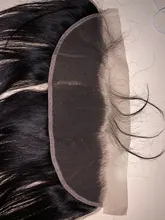Hueso recto 13x4 cabello humano cierre Frontal de malla Natural brasileño suave cabello Remy 150% de densidad Pre arrancado Frontal SuperIcon