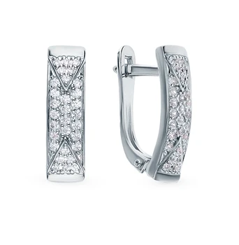 

Silver earrings with cubic zirconia sunlight sample 925