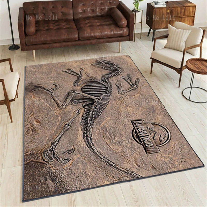 Dinosaur Reliquiae Park  Animals Skeleton Flannel Floor Rugs For Living Room Bedroom Home Decoration Housewarming Gift Office
