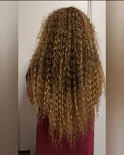 Pelo Rizado mechones extensiones de cabello sintético Rubio dos Tono de Color extensiones de pelo ondulado mechones 3 paquete/100g para las mujeres envío gratis