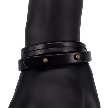 

Leather bracelet (genuine leather, magnetic lock, black) 55729