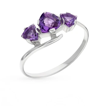 

Silver ring with amethyst sunlight sample 925