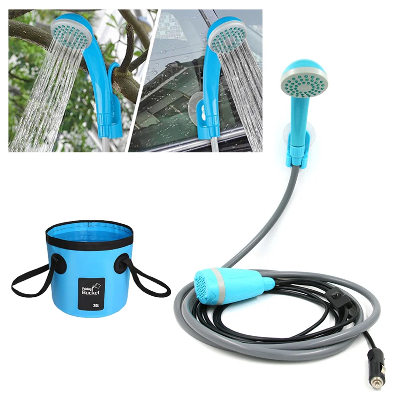 Electric Shower Portable Camping Bathing Shower Head With Hose Bathe