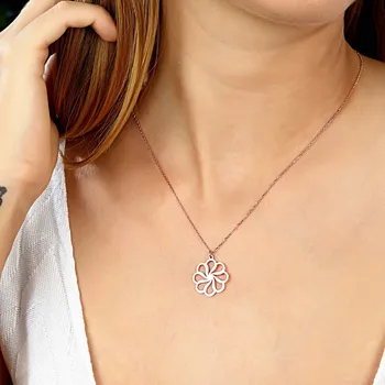 

Fashion Flower Necklace Jewelry Pendant 925 Sterling Silver with Chain