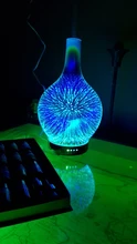 Aroma Diffuser Glass-Vase Essential-Oil Cool-Mist-Humidifier Waterless Auto Light And