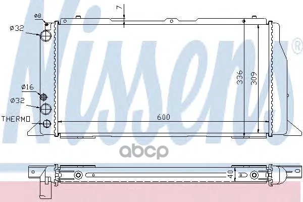 Радиатор Audi A80 1.6-2.0 87-92 Nissens 60487 Nissens арт. 60487