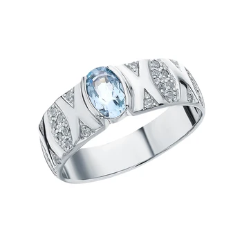 

Silver ring with Topaz and cubic zirconia sunlight sample 925