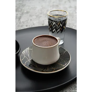 

Acar Isabella Porcelain 6'lı Coffee Cup Set Black