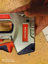 WORKPRO-pistola de grapas de alta resistencia 3 en 1, para bricolaje, mobiliario decoración Hogar, Manual de la grapadora, pistola de clavos con 800 grapas