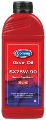 Масло Трансмиссионное П/Синт Comma Gear Oil Gl5 75w-90 1л(Для 5 И 6 Ступенч Кпп) Sx1l COMMA арт. SX1L