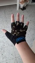 Guantes de Ciclismo de medio dedo para niños, de camuflaje, alta elasticidad, antideslizantes, equipo de ciclismo