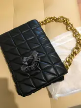 Bandoleras acolchadas con cadena gruesa para mujer, bolsos de mano acolchados, de marca, 2020