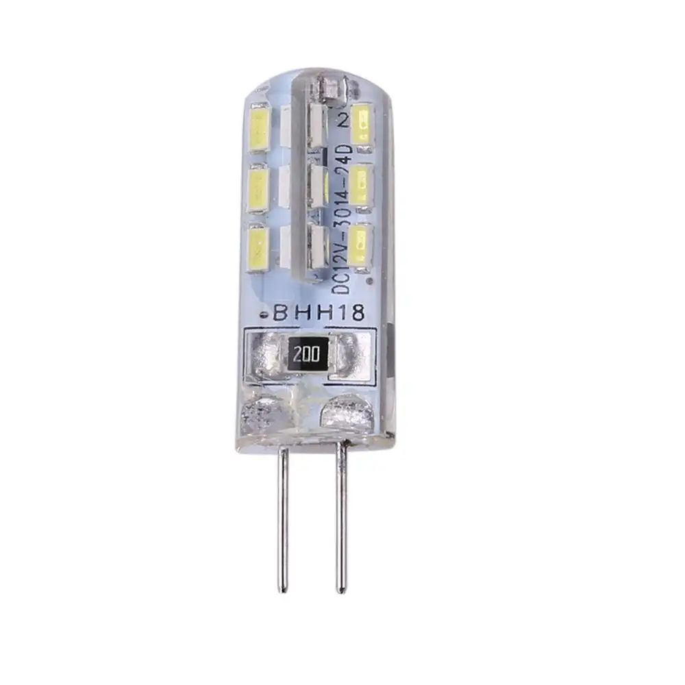 2W SMD3014 G4 светодиодный светильник AC/DC 12 В/24 в пост SMD3014 110LM Белый светодиодный заменить силиконовая Кукуруза лампы галогенные лампы светильник