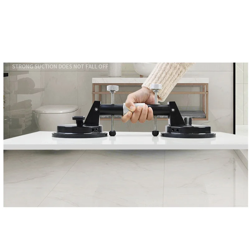 D123mm Double Handle Suction Cup 2 Nozzles Adjustable Photo Glass Suction Cup Lifter Disc