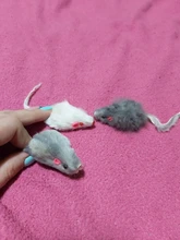 Pet-Toys Tail-Mice False-Mouse Sound Cat Real-Rabbit-Fur 5pcs Soft with for Dogs Long-Haired