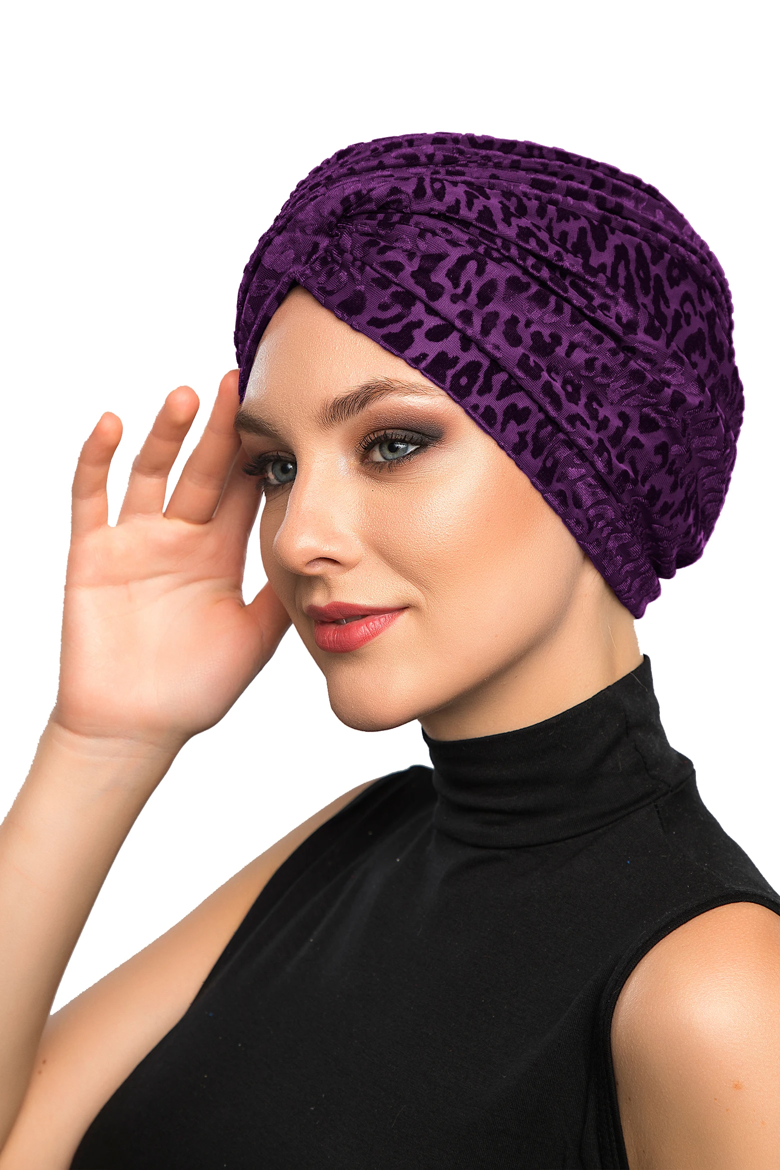 2022 New Fashion Velvet Flock Cross Ready Made Turban Hijab Bonnet Scarf Cancer Cap Special Women Product Beret Bandana Muslim  Chemo All Season Rib Lame Pearl Bead Patterened