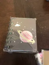 Cuaderno de bolsillo portátil para estudiantes, cuaderno pequeño A7 con tapa de bobina de Planeta de ensueño