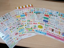 6 unidades/juego Kawaii, libro planificador de mercado de dibujo bonito, diario, decorar pegatinas de papelería, álbum de recortes transparente de PVC