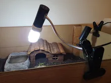 Lámpara para reptiles, soporte de calefacción para tanque de peces o tortugas, UVA + UVB, cubierta de bombilla con Clip para luz de mascota con interruptor