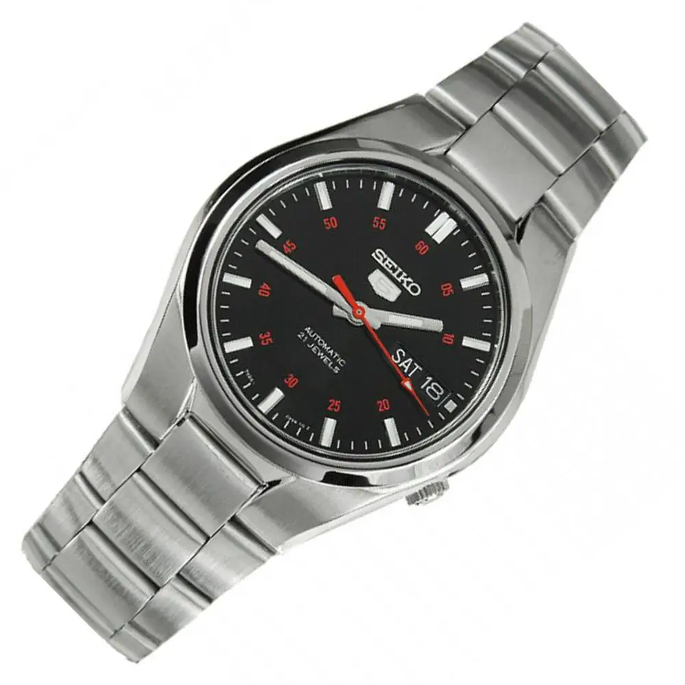 Мужские часы Seiko 5 Sport SNK617K1 черный циферблат 37 мм стальной ремешок  | Наручные часы | АлиЭкспресс