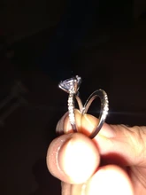 Modyle nuevo anillo de Color plata conjunto exquisito Bijoux moda cuadrado boda anillo de compromiso hecho con joyería de circonia cúbica