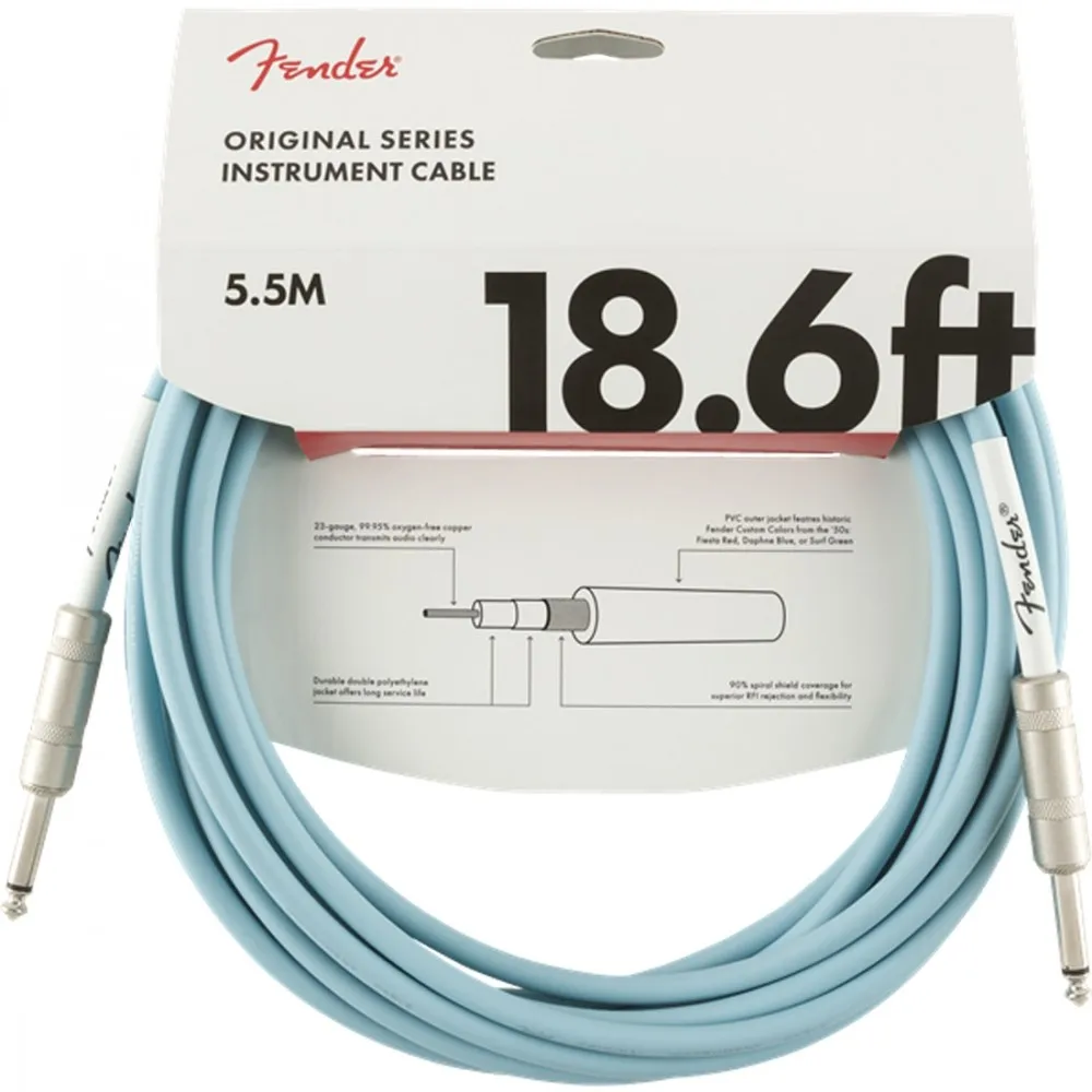 Cable Fender original series instrument cable 5.5m 18.6ft Daphne blue (straight-straight) | Спорт и развлечения