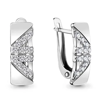

Aquamarine earrings with cubic zirconia, 925 sterling silver