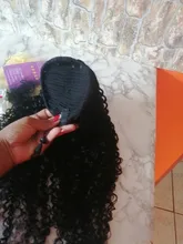 Coleta de pelo rizado Afro, cabello humano Remy brasileño con cordón, coleta Ombre, extensiones de cabello