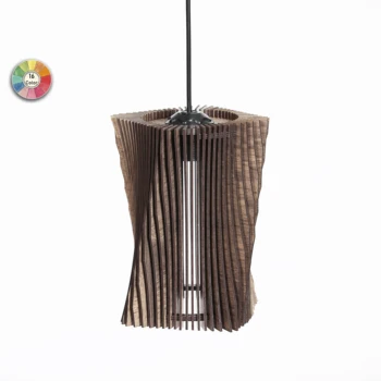 

Wood Pendant Light - Modern Chandelier Lighting - Decorative Ceiling Light Fixture - Geometric Lamp - Wooden Lamp - Contemporary