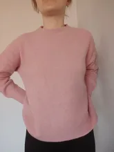 Hirsion-suéter holgado de gran tamaño para mujer, jersey básico de punto elegante, cuello redondo, suave, de Cachemira, para invierno, 2020