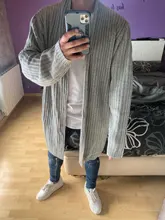 Cárdigan de punto de algodón para hombre, jerséis largos a la moda, prendas de vestir ajustadas de manga larga, informales, chaqueta cálida para otoño e invierno, novedad