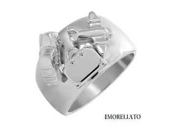 

Morellato signature ring in steel with car suitcase and airplane