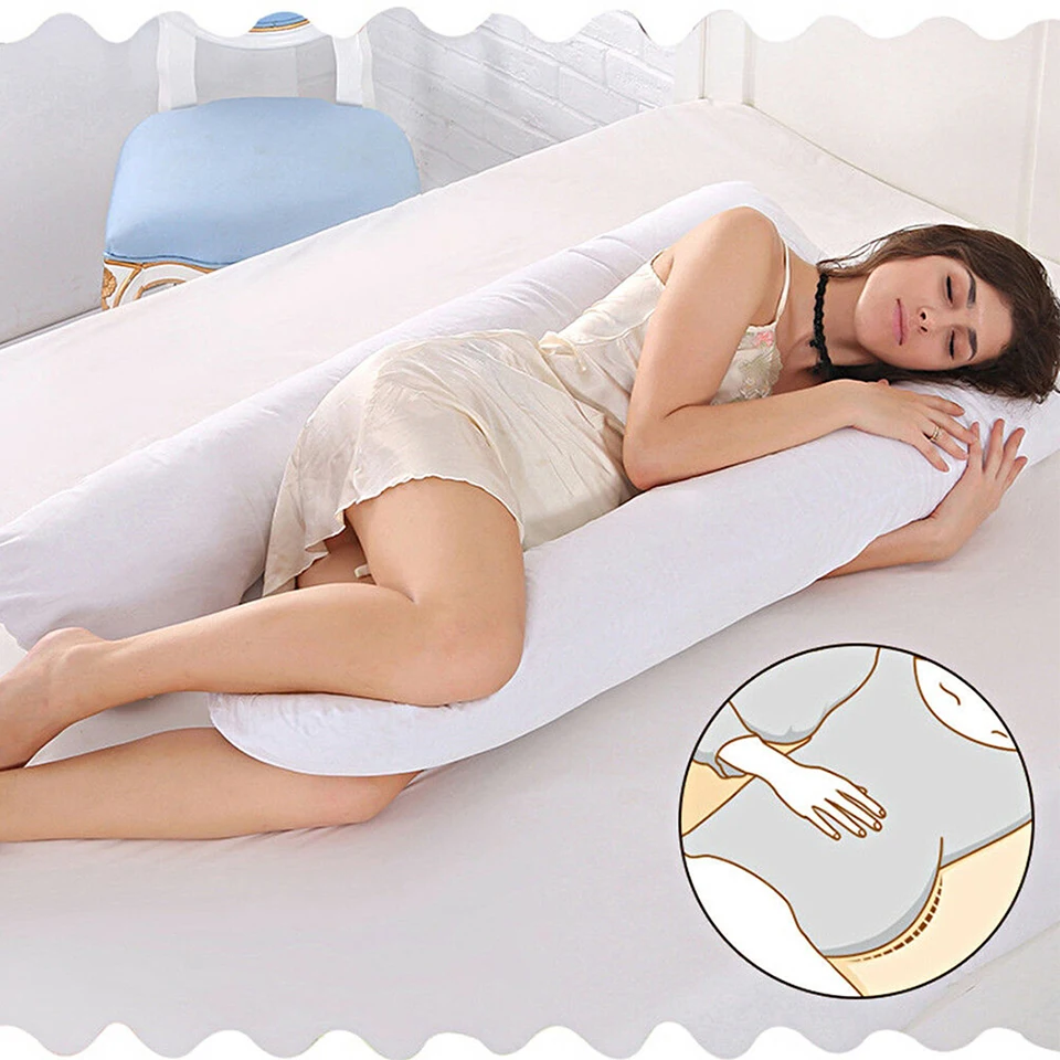 Pillow for pregnant women linen Cushion for whole body for pregnant women Comfortable U shape Pillow long side