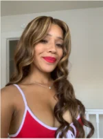 Pelucas de cabello humano brasileño no Remy, postizo de encaje Frontal, 13x4, Color miel