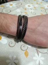Pulsera de piel multicapas negra para hombre, pulsera trenzada Manual antideslizante, decoración para niños, C11