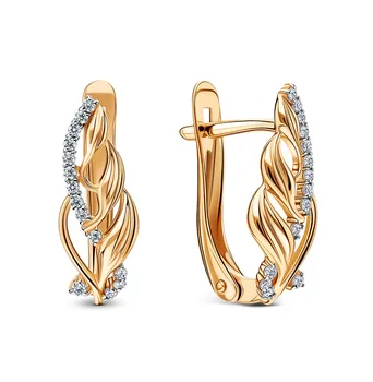 

Gold earrings with cubic zirconia sunlight sample 585